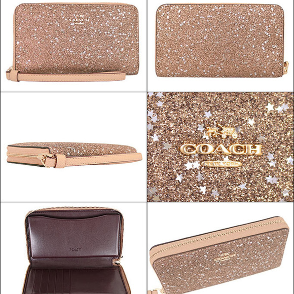 SALE!!! COACH PHONE WALLET STAR GLITTER PRINT NWT - Picture 3 of 3
